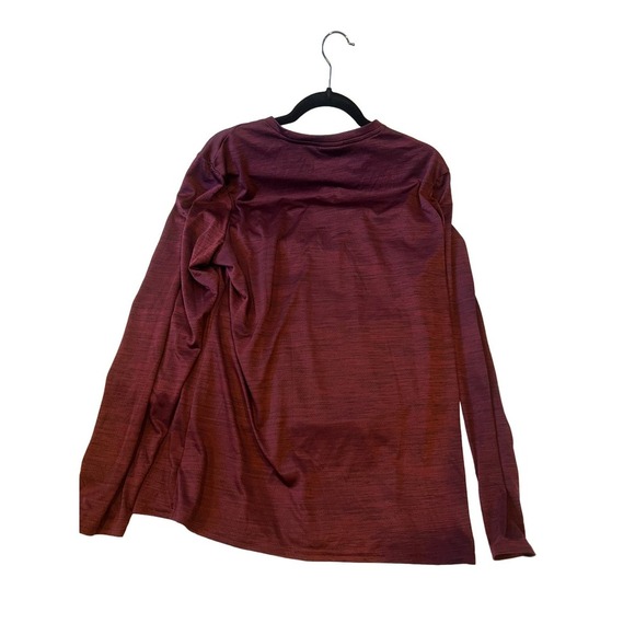 Gymshark Burgundy Sweat Wicking Long Sleeve T-Shirt Mens XL - Picture 2 of 3